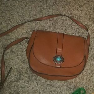 Brown turquoise pendant purse